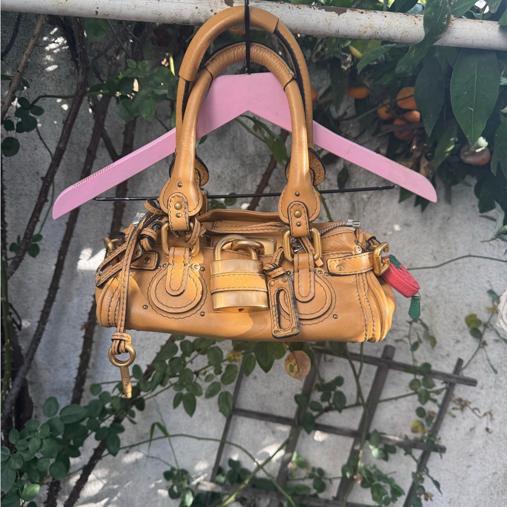 Chloe Tan Leather Satchel mini vintage